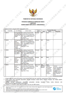 印尼贸易公司营业执照（经营分类）
